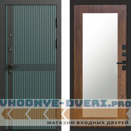 Входная дверь ГРАУНД Velutto Verde Бетон Зеркало триумф дуб